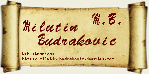 Milutin Budraković vizit kartica